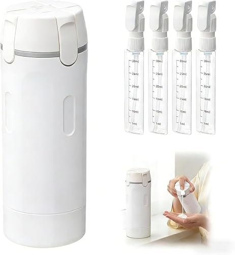 4 in 1 Travel Dispenser, 4 Pack 30ML Travel Bottles for Toiletries, Leak Proof Travel Size Containers, Portable Containers for Shampoo Lotion Conditioner Cream (White) - color: White