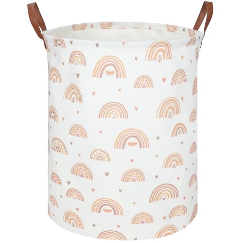 Boho Rainbow Laundry Hamper,Girls Laundry Hamper,Waterproof foldable canvas laundry basket,Baby Nursery Hamper,Gift Basket,Room Decor(Rainbow) - color: Rainbow