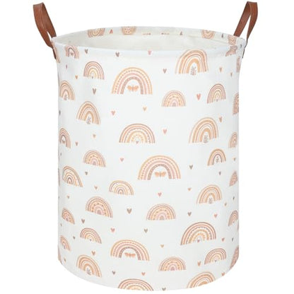 Boho Rainbow Laundry Hamper,Girls Laundry Hamper,Waterproof foldable canvas laundry basket,Baby Nursery Hamper,Gift Basket,Room Decor(Rainbow) - color: Rainbow