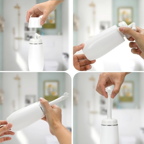Portable Bidet for Travel, 400ml Peri Bottle, Handheld Personal Hygiene Cleaner, Leakproof & Reusable Wash Bottle for Women & Men (White) - color: White