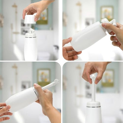 Portable Bidet for Travel, 400ml Peri Bottle, Handheld Personal Hygiene Cleaner, Leakproof & Reusable Wash Bottle for Women & Men (White) - color: White