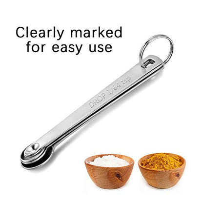1Pack Mini Measuring Spoons Set, Heavy Duty Stainless Steel Teaspoon for Cooking and Baking, Suitable for Small Amount of Dry or Liquid Ingredients and Spices