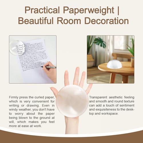4 Inch Optics Glass Dome Magnifier Paperweight Reading Magnifying Glass Paperweight Optical Half Ball Lens with Gift Box - color: 100mm Glass