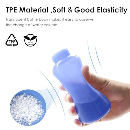Peri Bottle Postpartum, RUFCRIL 350ml Perineal Wash Bottle, Upside Down Portable Bidet with Carry Bag, Boilable TPE & Dual Leak-Proof Rings, for Perineal Recovery, Hemorrhoid Relief, Hospital Bag - color: Blue