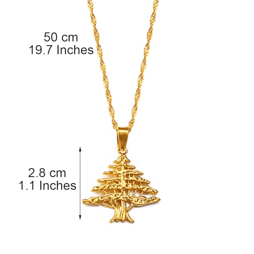 Liban Pendants Necklaces Lebanese Cedar Jewelry Lebanon Map Eastern Rite Church Maronite Cross Allah Symbol - color: Gold Color 4