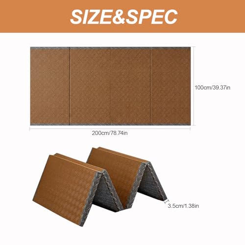 Japanese Tatami Mat, Tatami, Rug, Foldable Mattress, Roll up Rug, Japanese Floor Mattress, Floor Sleeping Japanese Futon Mattress, Meditation Yoga, Zen - size: Brown 100×200×3.5cm