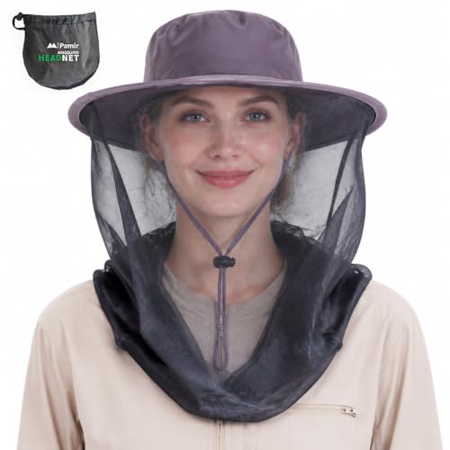 Mosquito Head Net Hat with Hidden Mesh Mask - UPF 50+ Sun Protection Safari Bucket Hat for Fishing Hiking Camping Men Women