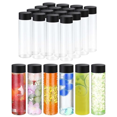 Empty Plastic Sensory Bottles with Lids, 16 Pack, 13.5 oz | Bulk Empty Reusable, Juice Water Bottles, DIY Crafts, Classroom Handmade, Party Decoration