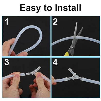 Plastic Hose Barb Fitting 5/16" M8 Male Thread Straight Pipe Connector with Nuts Gaskets Clear 1 Set