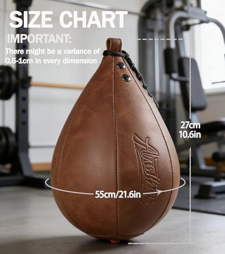 Boxing Speed Punching Bag MMA Training Speed Ball Hanging Swivel Reflex Bag Equipment Workout Kicking Martial Arts Home Gym Exercise Speed Bag - color: Brown