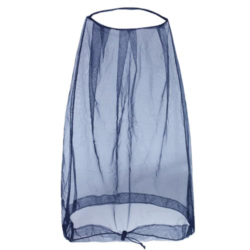 Practical Head Covers with Fine Density Mesh Antibug Head Net for Women Men Unisex Hiking Camping Fishing Accessories Gnat - color: Navy Blue Sky Top