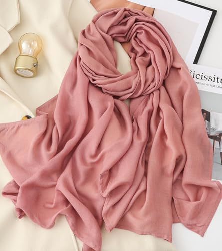 Thin Cotton Scarf For Spring And Summer, Pure Color Edged Sunscreen Shawl - color: 9