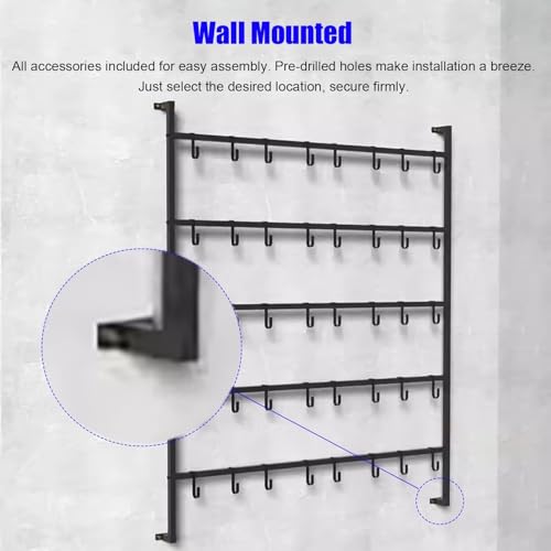 Commercial Retail Display Rack, Large Boxing Glove Dryer for Boxing Gym/Fitness Studio/Training Classroom, Black Powder Coated Storage Rack with Metal Hook,75x170cm/29.5x66.9 - size: 75x170cm/29.5x66.9