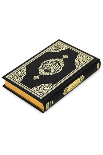 ihvan online, Holy Quran Arabic Only, Thermo Leather Hardcover, Easy-to-Read Script, QR Code Audio Support, Islamic Gift for Ramadan, Eid, Hajj & Umrah, Black, 6.7'' X 9.5'' - color: Arabic Only-black