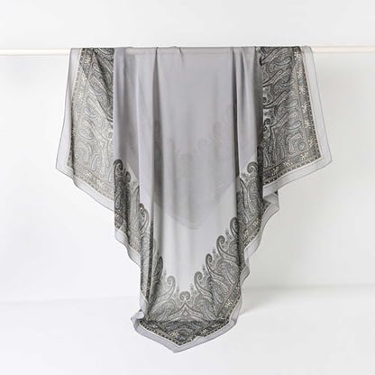 K-Elewon Large Square Scarf 51" Headscarf Chiffon Fashion Scarves Turbans Hair Wrapping Scarfs - color: E-grey