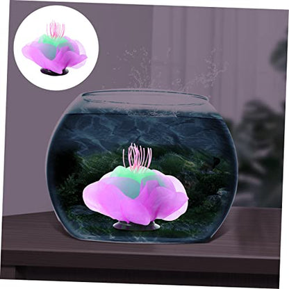 TOYANDONA Silicone Luminous Coral Adornment for Aquarium Soft Glow Purple Artificial Aquatic Plant Decoration Fish Tank Safe Lifelike Water Plant Ornament for Natural Aquarium Landscaping