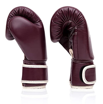 Fairtex BGV16 Leather Compact Muay Thai Boxing Gloves - color: Maroon, size: 16 oz