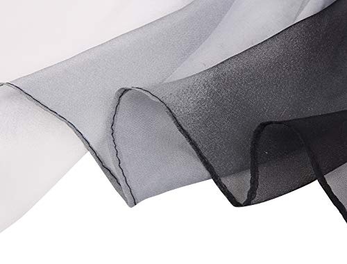 uxcell Women'sChiffon Sheer Long Scarf Silky Gradient Party - color: Black White