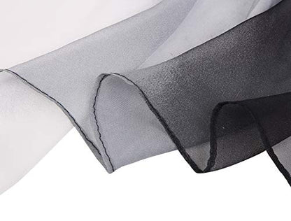 uxcell Women'sChiffon Sheer Long Scarf Silky Gradient Party - color: Black White