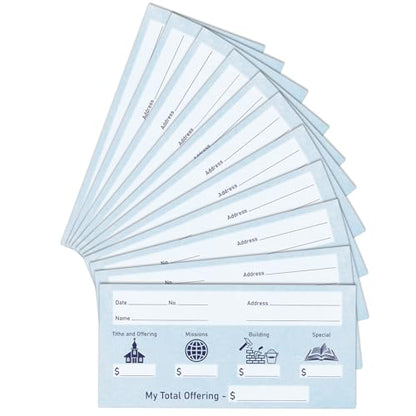 Eaasty 200 Pieces Church Offering Envelopes My Offering Bill Size Envelope Church Tithe Envelopes for Donations, Religious Occasions(Fresh Style) - style: Fresh Style