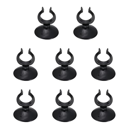 Aquarium Suction Cups, Fish Tank Suction Cups Clips Airline Tube Holders Clamps (Plastic, 8Pcs, Black) for 0.9" Fish Tank Airline Tubing Binding Moss Shrimp Nest, 23x45MM - color: Black, size: 23x45MM