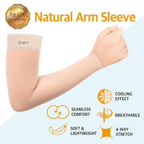 Nutriadvisor Dalot Skin color Natural Sun Protection Arm Sleeves for Women Men - color: Arm Sleeves