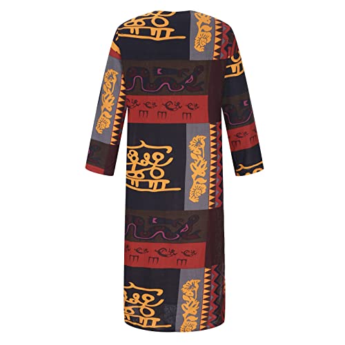 Men's Striped Robe Button Up Long Sleeve Kaftan Thobe Splits Long Gown Casual Shirt Ramadan Mosque Madrasa Outfits - color: Orange -2, size: Small