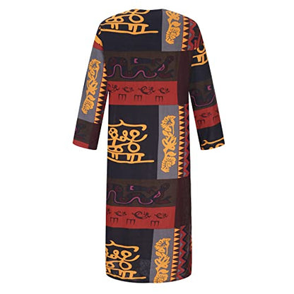 Men's Striped Robe Button Up Long Sleeve Kaftan Thobe Splits Long Gown Casual Shirt Ramadan Mosque Madrasa Outfits - color: Orange -2, size: Small
