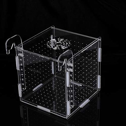 POPETPOP Fish Breeding Box-2 Box Hatchery Incubator Aquarium Fish Breeding Boxes Divider Hatching Boxes Accessory-Hook Pattern - size: Size 5