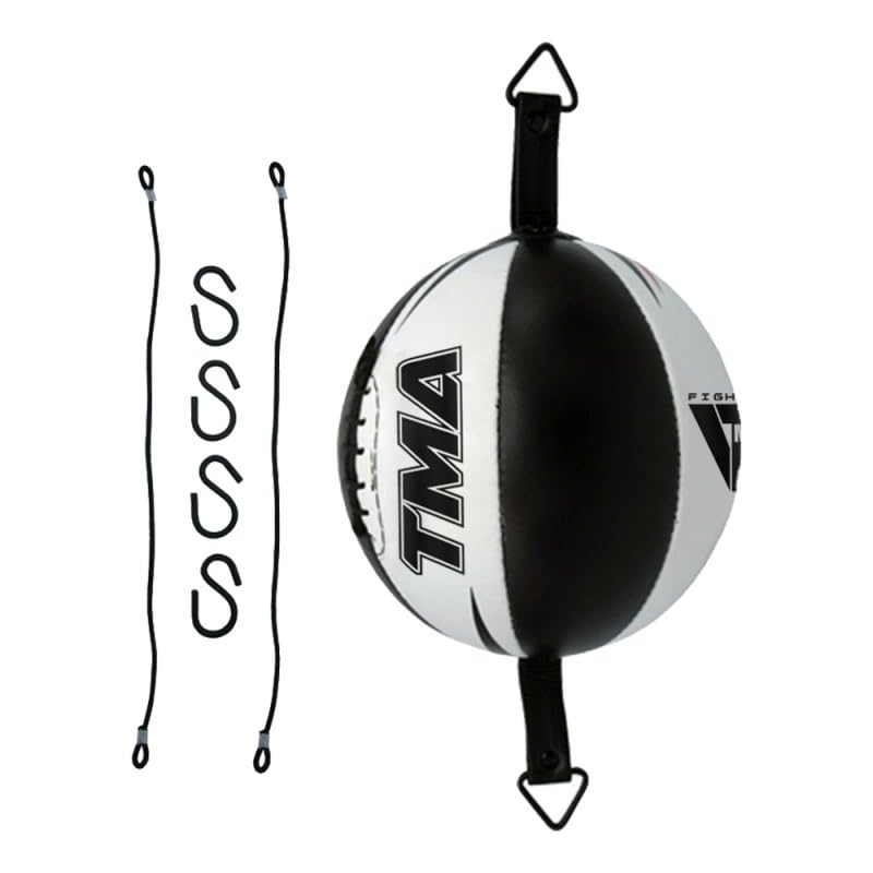 TMA Genuine Cow Hide Leather Double End Speed Ball Boxing Floor to Ceiling Punch Bag, Double End Bag, Double End Punching Bag, Boxing Ball, Punching Bag, Boxing Bag - color: White