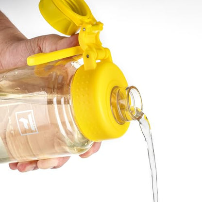Fanhaw 32 oz Clear BPA-Free Tritan Water Bottle with Fast-Flow Spout Lid, BPA-Free & Leak-Proof Wide-Mouth Reusable Bottle for Gym, School & Office, Back to School Essentials (Imperial Yellow) - color: Imperial Yellow
