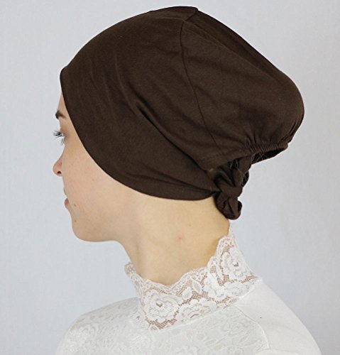 Modefa Islamic Women's Non-Slip Cotton Hijab Bonnet Cap Underscarf - color: Brown