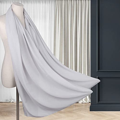 Ladiery Chiffon Shawl Wraps for Women Evening Dresses, Elegant Soft Sheer Shawls for formal dressy Bride Wedding - color: Silver Grey