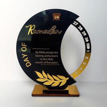 Surakey Ramadan Countdown Calendar Mirror Golden Ramadan Decorations Eid Mubarak Count Down Desk Rotatable Countdown Calendars Muslim Festival Reminder Kareem Ramadan Advent Calendar Decor, Style 4