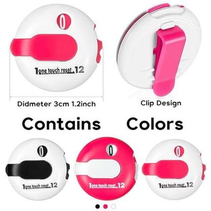 Golf Stroke Counter 1.2 Inch with Touch Reset - color: Pink White