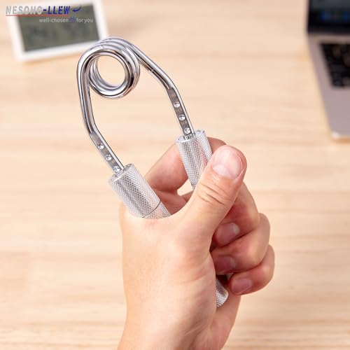 Hand Gripper Strengthener, 40–160 lbs Adjustable Resistance, All-Metal Grip Trainer with Carbon Steel Spring and Aluminum Handles