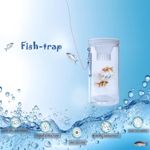 Portable and Plastic Aquarium Minnow&Small Fish Trap for Aquarium Children Fishing Outdoors,Durable Container Bait Trap Suitable for Fishing,Crab,Shrimp,Turtle - size: Small