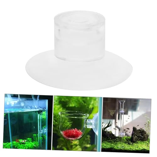 Garneck 50pcs Cups for Aquarium Fish Feeder Tank Holders Fish Bowl Fixation for Secure Feeding Tanks - size: 3.00X3.00X1.50CM