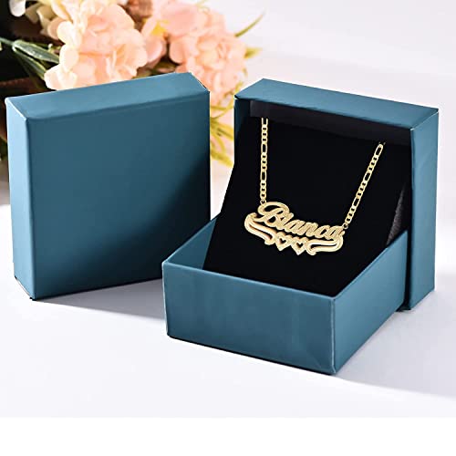 Custom Name Necklace Double Plated Name Necklace Personalized Name Plate Necklaces Name Necklaces for Women 18k Gold Plated Nameplate Pendant - color: Style 1666