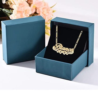 Custom Name Necklace Double Plated Name Necklace Personalized Name Plate Necklaces Name Necklaces for Women 18k Gold Plated Nameplate Pendant - color: Style 1666