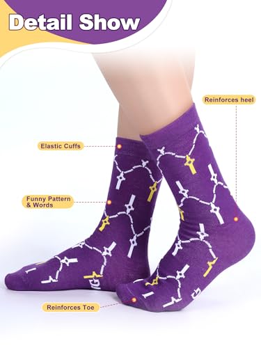 Hercicy 6 Pairs Christian Socks for Women, Inspiration Words Religious Bible Verse Jesus Church Faith Socks Bulk Gifts