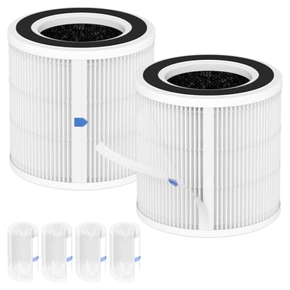 2 Pack H7129 H7128 Replacement Filter for GoveeLife Air Purifier | 3-in-1 H13 True HEPA, High-Efficiency Activated Carbon Filter, Nylon Pre-Filter for Govee Air Purifier, 4 Extra Pre-Filters