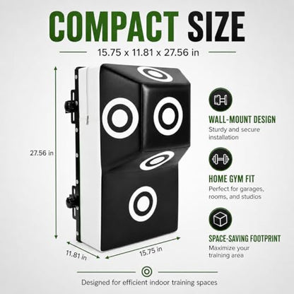 Wall Mount Boxing Training Bag - Uppercut Boxing Training Punching Target - Heavy Punching Bag for Adults for Bedroom/Living Room/Gym - color: Black L (15.75*11.81*27.56 Inch)