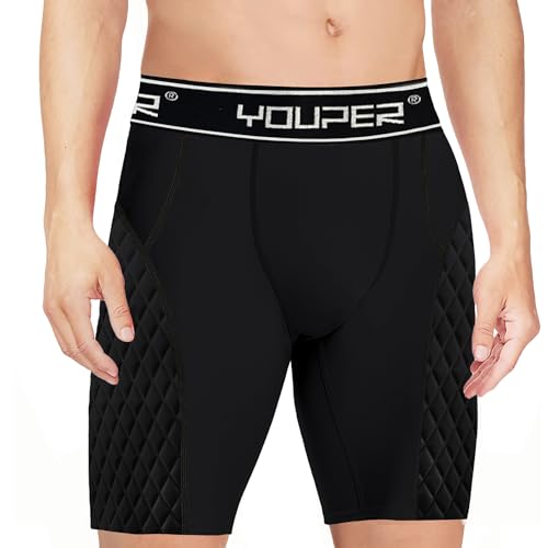 Youper Youth Elite Padded Baseball Sliding Shorts w/Soft Athletic Cup - color: Black/White, size: Medium