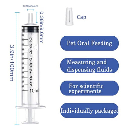 10ml Syringe for Liquid,Syringe Without Needle,Sterile Individually Packed 20pcs. - size: 10ml-20pcs