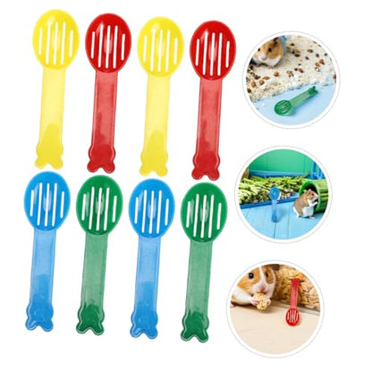 Yardwe 32pcs Hamster Sand Bath Scoops Plastic Litter Sifters Small Pet Cage Cleaning Shovels for Chinchilla Gerbil Reptile Cage Maintenance