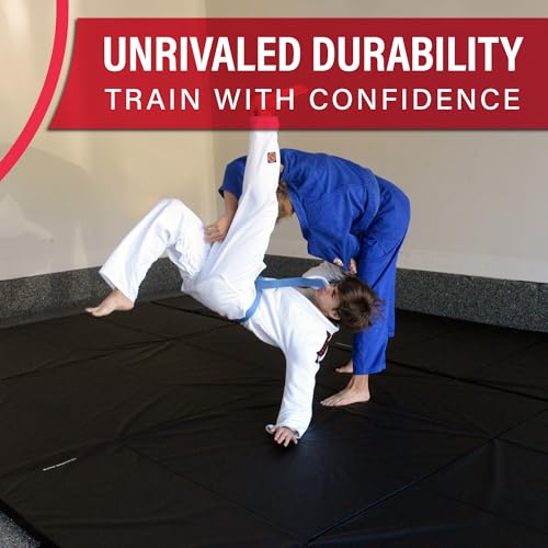 COCO MATS 'N MORE High Density Foam Karate Mat V4 – Non-Slip Cushioned Gym Mat with Cross-Linked Polyethylene Foam Core, Durable Exercise Mat & Padded Floor Mat for Martial Arts - size: 4' x 4'