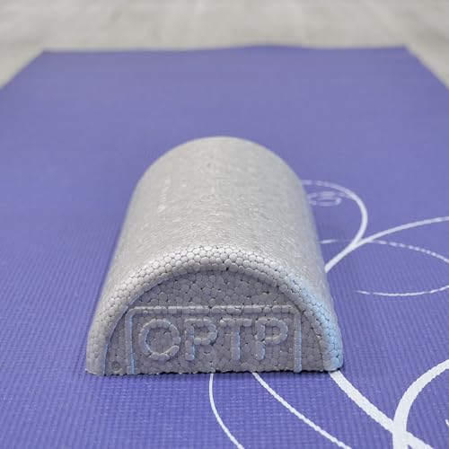OPTP Silver AXIS Moderately Firm Foam Roller – Half-Round, Silver, 12" x 3" | Moderate density for sports medicine, physical therapy, Pilates, yoga - myofascial release on trigger points - size: Silver - 12" x 3" Half-round