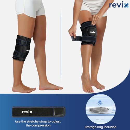 REVIX XL Ice Pack for Knee Replacement Recovery, Ice Wrap with Cold Compression for Discomfort and Fatigue, Gel Cold Pack Wrap Around Entire Knee, Promoting Flexibility and Mobility - size: XL, style: Black-XL