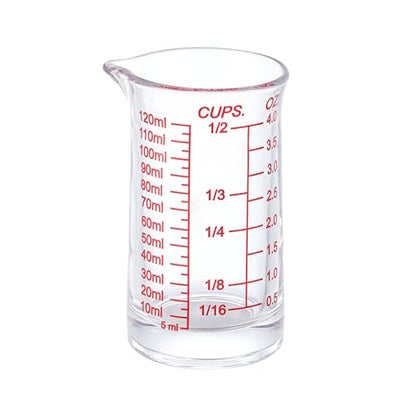 Ackers 4oz Glass Measuring Cup – Shot Glass with Ounce,Ml,Cups Markings for Kitchen & Bar(Red Line) - color: Red(Single)